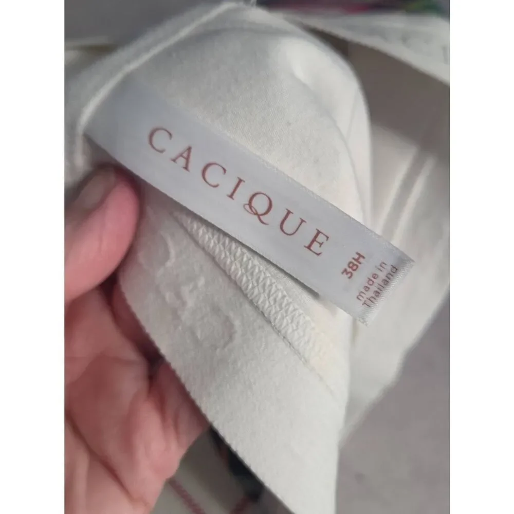 Cacique Plaid Christmas Lightly Lined No-Wire Bra Sz. 38H - Picture 6 of 11